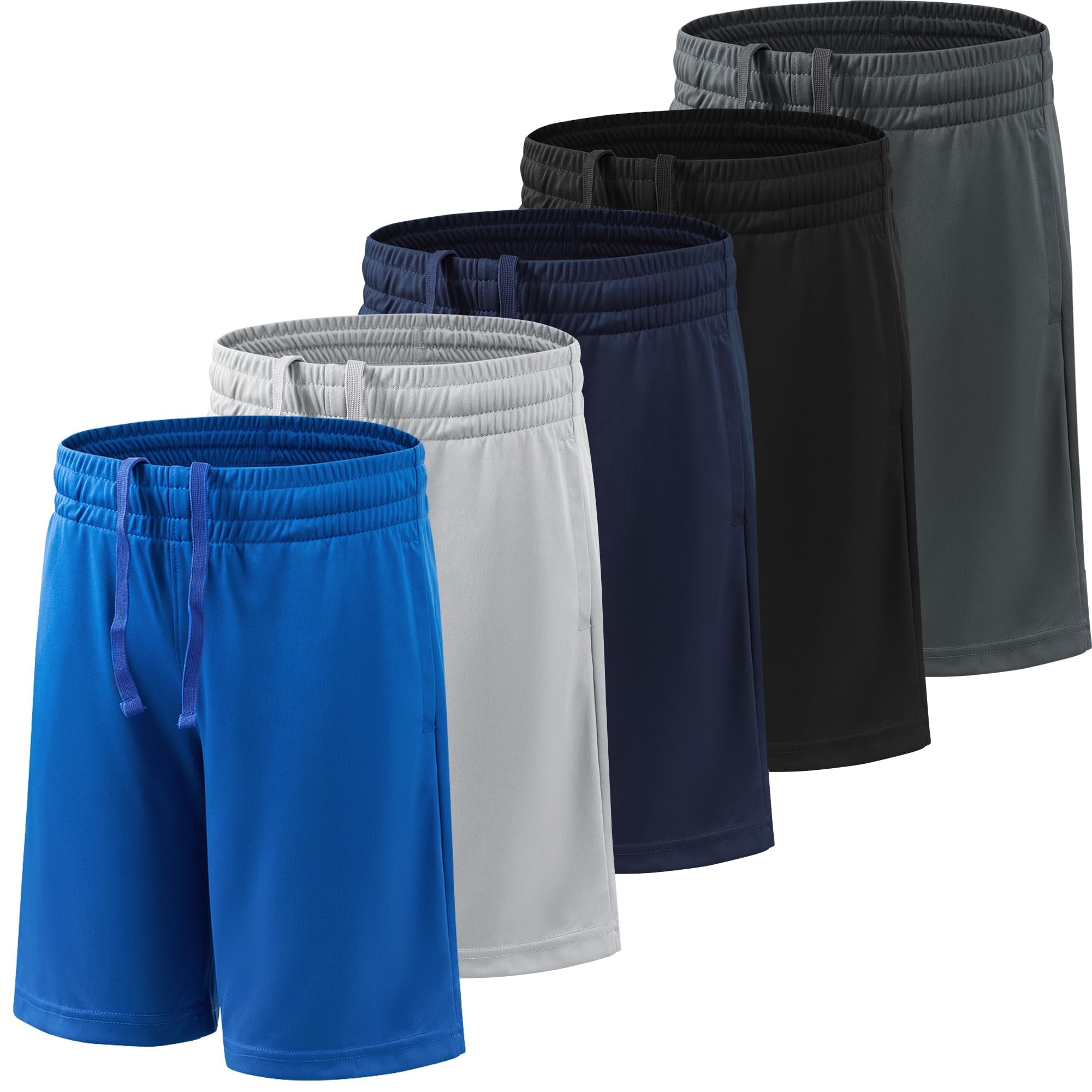 Photo 1 of ****BVNSOZ Boy's Basketball Shorts Youth Boy's Active Athletic Performance Soccer Shorts with Pockets&Elastic Waistband Moisture Wicking Short for Boys,L