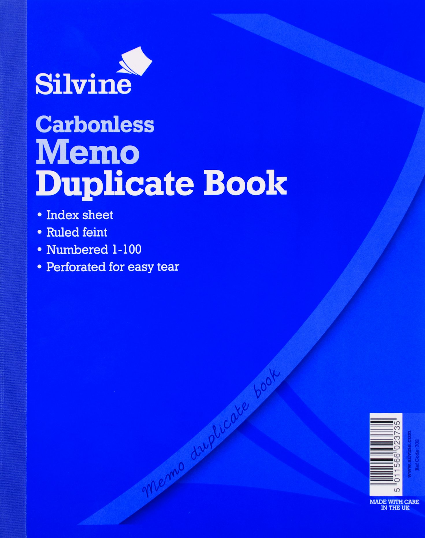 Silvine 10 x 8 inch Carbonless Duplicate Memo Book