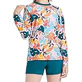 Girls Long Sleeve Swimsuits 2 Pieces Set Rash Guard Swimwear Quick Dry Surfing Wetsuit for Kids Bathing Suit 5-16 Years