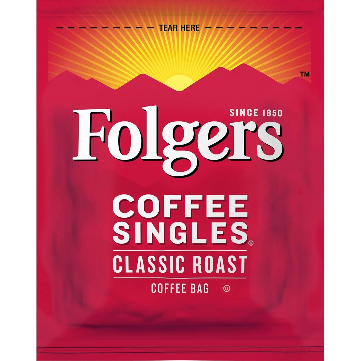 Folgers Coffee Singles Classic Roast Medium Roast Coffee, 19 Single Serve Coffee Bags : Grocery & Gourmet Food