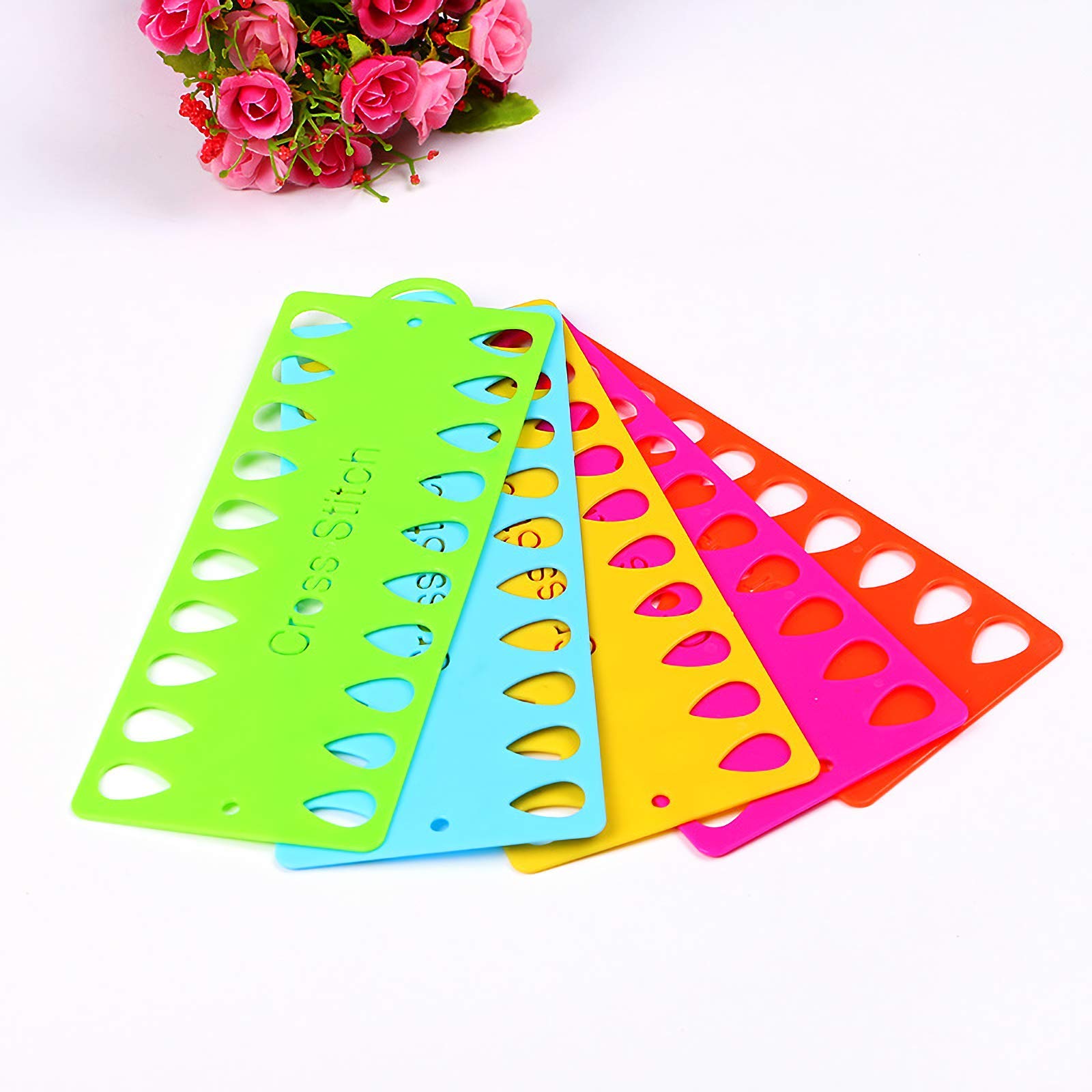 TCOTBE 5 Pack Embroidery Floss Organizer,Cross Stitch Thread Holder Storage Tool 20 Positions Craft Storage Holder Tools Accessory for Cotton Thread Craft DIY Sewing Storage Multicolor
