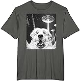 Funny Great Pyrenees Alien UFO Taking a Selfie Dog Mom Dad T-Shirt