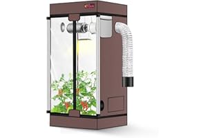 GROWTENT GARDEN ATOUR 2x2 Grow Tent, 24"x24"x48''High Reflective Mylar 1680D Hydroponic Grow Tents, Waterproof Grow Tent with Double Cleart Observation Door and Floor Tray, for Indoor Plant Growing