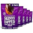 SkinnyDipped Super Dark Chocolate + Sea Salt Almonds, Vegan, Healthy Snack, Plant Protein, Gluten Free, 3.5 oz Resealable Bags, Pack of 5