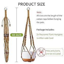 IDEEEPAN 43 Inch Macrame Plant Hanger - Fits 6-15