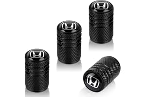 JYSDLHQ Car Wheel Tire Stem Valve Caps Exterior Accessory Air Cover Dust Cover Black Metal Tyre Valve Stem Cap Accessories for Honda Accord Civic CR-V URV Pilot EX EX-L