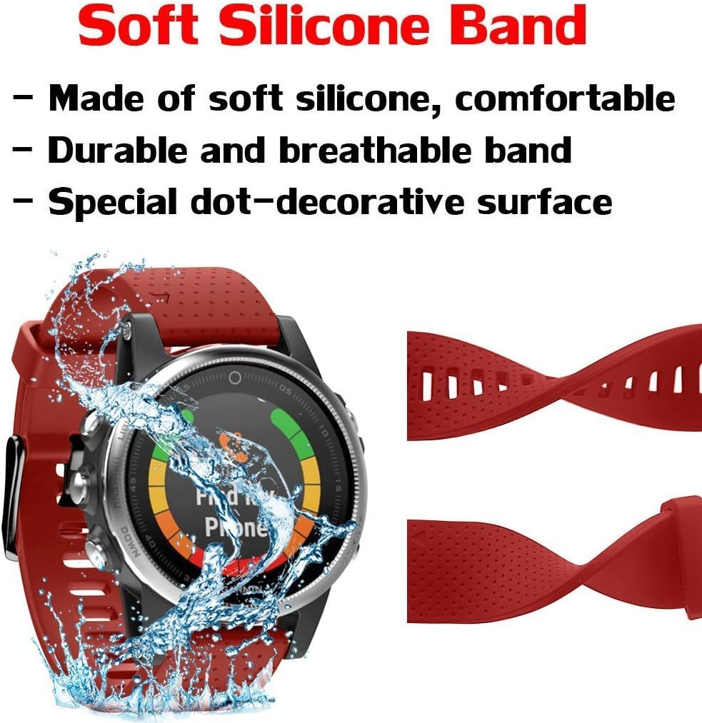Shieranlee Compatible with Garmin Fenix 7s/Fenix 5S/Fenix 6S Strap,Silicone Sport Band 20mm Easy Fit for Garmin Fenix 7S/Fenix 5S Plus/Fenix 6S Pro/Fenix 7S/Fenix 7S Solar/Fenix 7S Sapphire Solar - Image 4