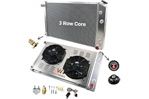 AW ALLOYWORKS ALLOYWORKS CU716 Radiator & 2X12'' Fan Shroud & Relay Kit for 1973-1991 Chevy C/K 10 20 30 Series GMC Trucks Pickup Blazer Suburban Jimmy Radiators, Multiple V8 Models(3 Row, Full Aluminum, AT/MT)