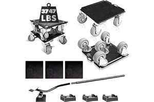 ZFULVO Furniture Dolly 5 Wheels Heavy Duty,Large Size Carbon Steel Panel Furniture Movers,Furniture Lifter with 5 360° Rotatable Rubber Universal Wheels,Maximum Load 1700KG/3747LBS