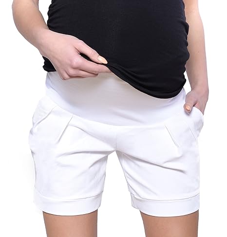 Mija Kurze Umstandsshorts/Umstandshose mit Bauchband für Sommer 1047