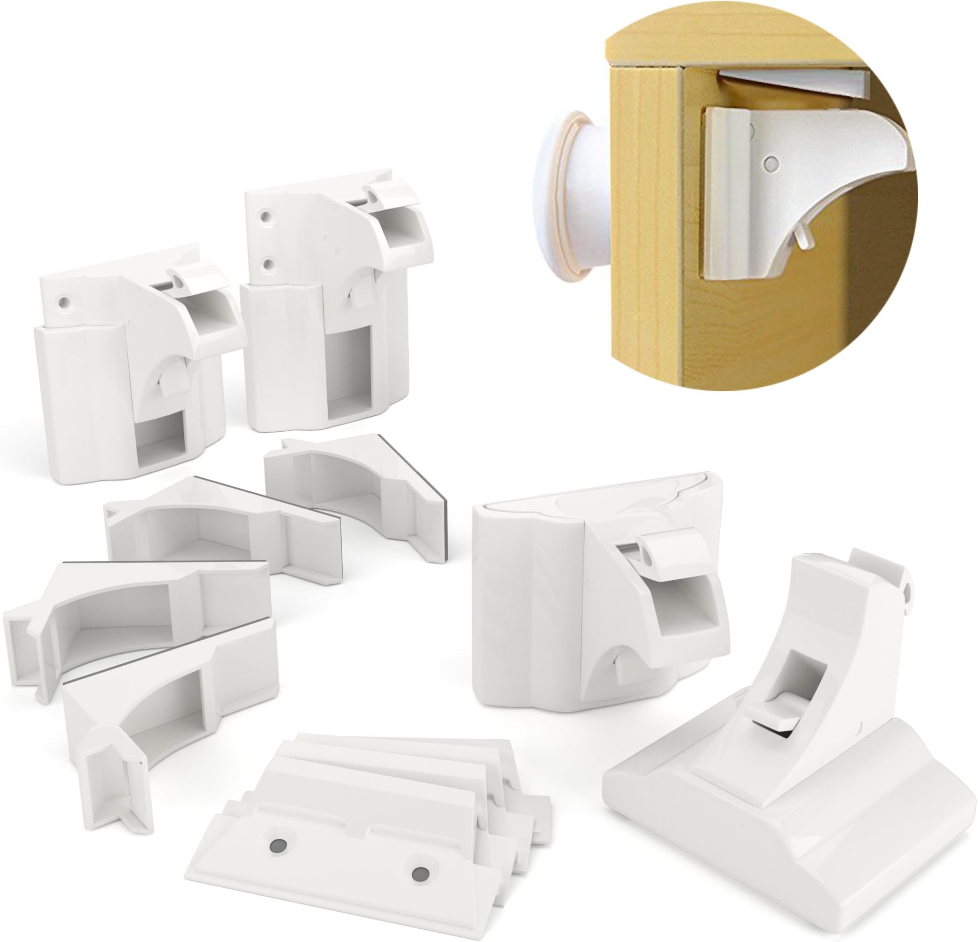 Safety Adjustable Magnetic [Locks & Key] – Most Complete, Patent Pending Bundle - Protect Baby & Secure Valuables - Tool Free, Hidden Installation - Best for Child Proofing Cabinets & Drawers