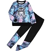 Ochine Girls Clothes, 2Pcs Girls Outfits Tie Dye Graphic Sweatshirt Tops & Leggings Print Pants Fall Winter Clothes Set