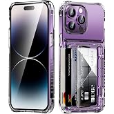 ACANDYA for iPhone 14 Pro Max Case Wallet Clear with Credit Card Holder | Transparent Cover for iPhone 14 Pro Max 6.7 inch Protective Case Heavy Duty Protection Shockproof Anti-Scratch Anti-Yellow