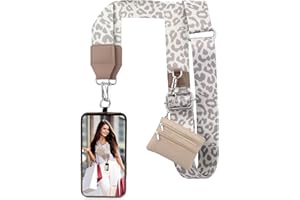 XANGNIER Clip and Go Strap for Phone with Wallet Crossbody, Phone Strap with Zippered Wallet, Adjustable Anti Theft Cellphone Lanyard for Women, Cellphone Chain Accessories,Multicolor 16