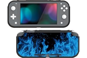 PlayVital Blue Flame Custom Protective Case for Nintendo Switch Lite, Soft TPU Slim Case Cover for Nintendo Switch Lite