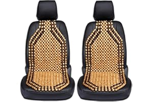 ZENTO DEALS Zento Seat Beads Bead Seat Covers for Cars 2 Pieces of Natural Wooden Beads Back Massage Cushion, Bamboo Seat for Comfort in Your Travel Experience Cover Seats for Cars Beaded Car Seat
