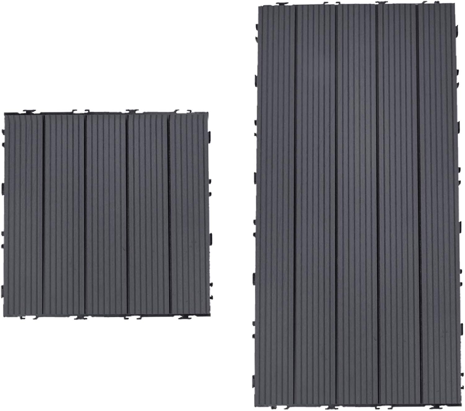 Terrassen & Zäune Randabschluss Grau HORI® Terrassenfliesen WPC I Klick