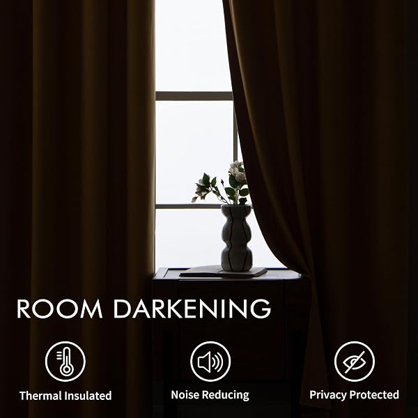 EMEMA VELVET BLACKOUT CURTAINS 96 INCHES LONG, SUPER SOFT LUXURY THERMAL INSULATED CURTAINS FOR BEDROOM, GROMMET SOUNDPROOF ELEGANT WINDOW DRAPES FOR LIVING ROOM W52 X L96 2 PANELS MUSTARD YELLOW