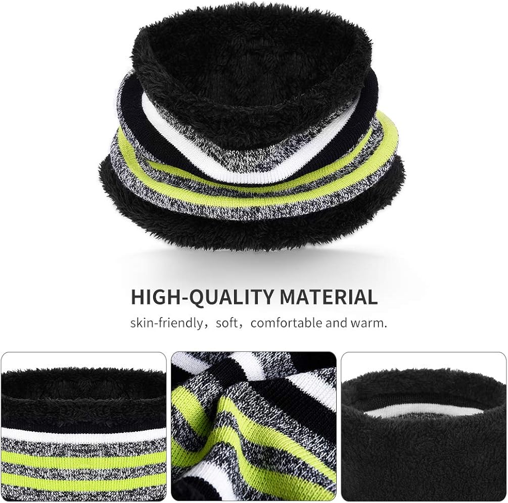 VBIGER Kids Winter Knitted Set Knitted Hat Scarf Gloves for Kids 3Pcs Aged 3-6 Green: Clothing