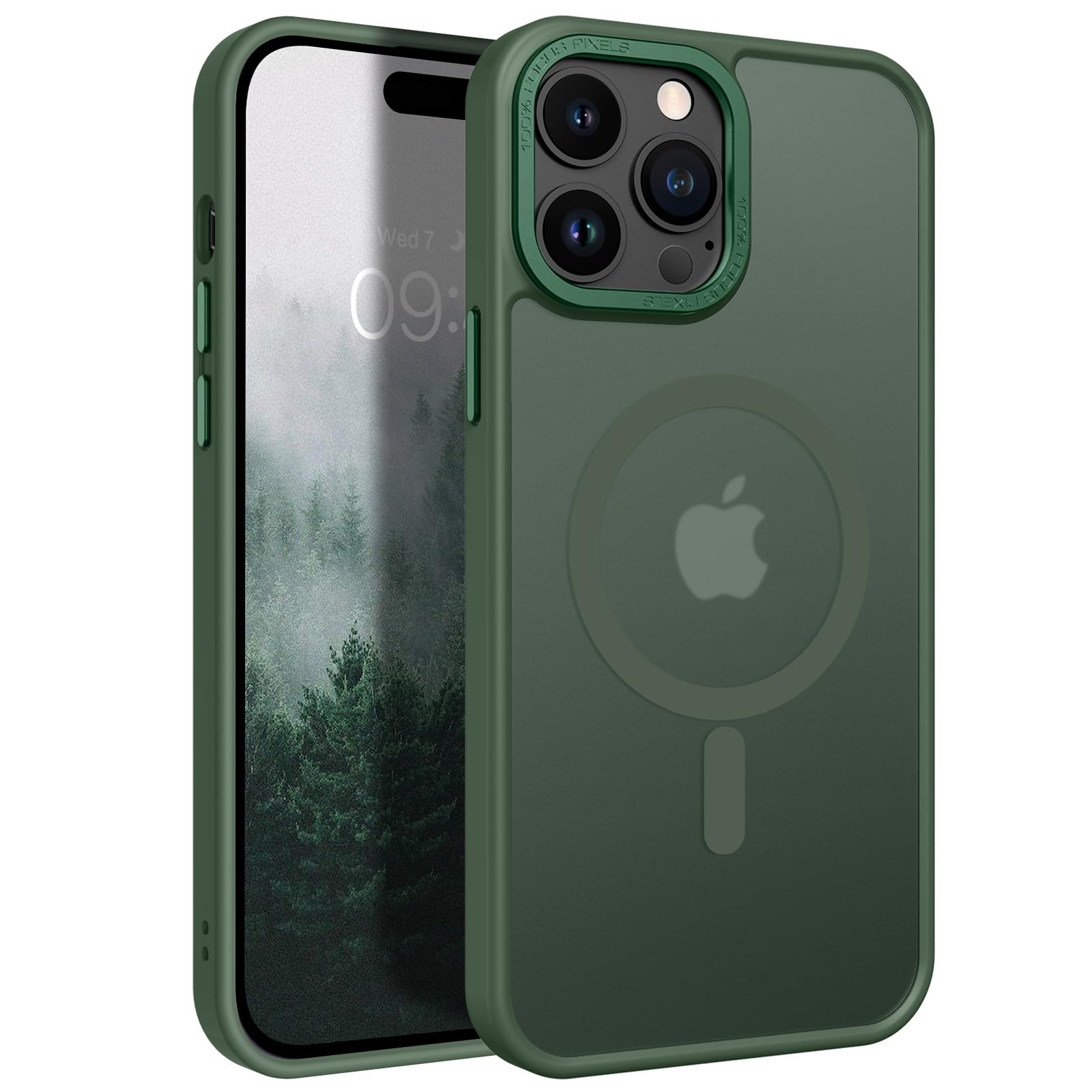 BENTOBEN Magnetic for iPhone 13 Pro Case, [Compatible with MagSafe] Translucent Matte Slim Shockproof Women Men Girl Protective Case Cover for iPhone 13 Pro 6.1", Green