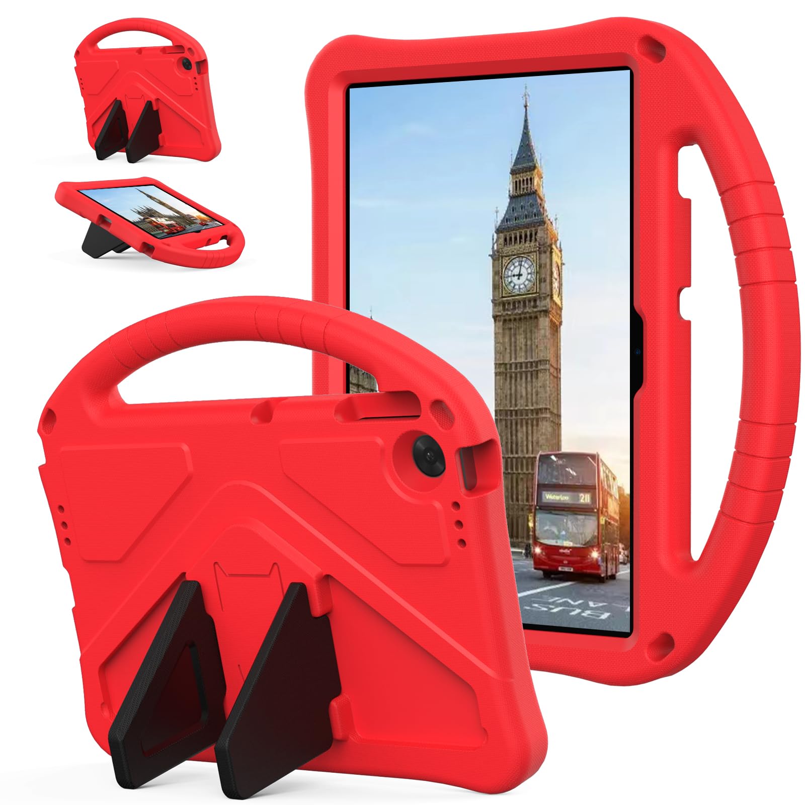 YRH for Lenovo Tab TB311FU 10.1 inch Case 2025, Kids EVA Shockproof Handle Stand Cover for Lenovo TB311XU 10.1'', Red