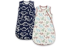 WYTbaby Baby Sleep Sack 2 Pack,1.5 TOG 100% Cotton Layered Wearable Blanket,Soft Padded Sleep Nest for 0-24 Month