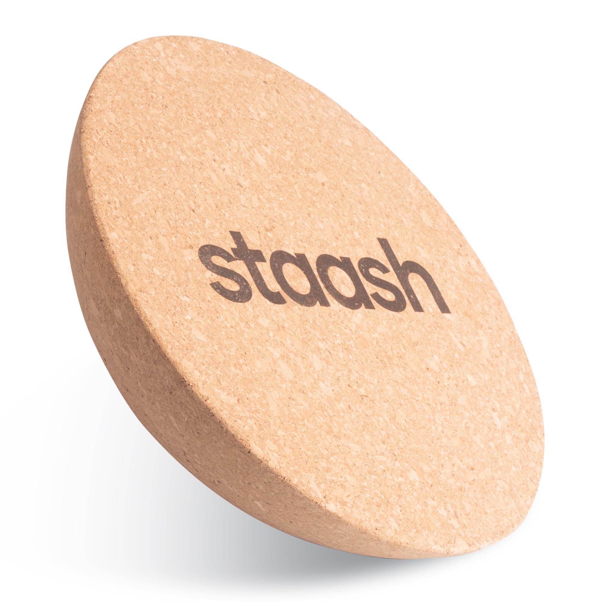 STAASH® Cork Balance Disc Ø30 cm - Natural Cork Half-Sphere Balance Trainer for Yoga, Fitness, Pilates, Physiotherapy & Board Sports - Single, Pair or Complete Kit (Single Disc)