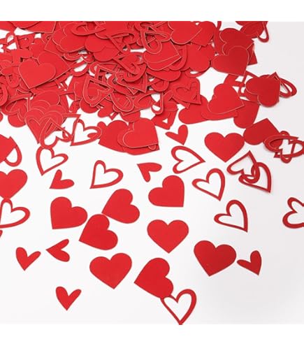 Small Red Metallic Heart Confetti - Perfect For Valentine's, Anniversaries, Weddings & Celebrations