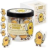 JULEASEL Positive Duck Affirmation Jar – 60 Funny Motivational Cards with Sarcastic Humor for Daily Smiles, Adorable Gift for Women Men, Funny Duck Gifts for Office Stress Relief & Daily Motivation