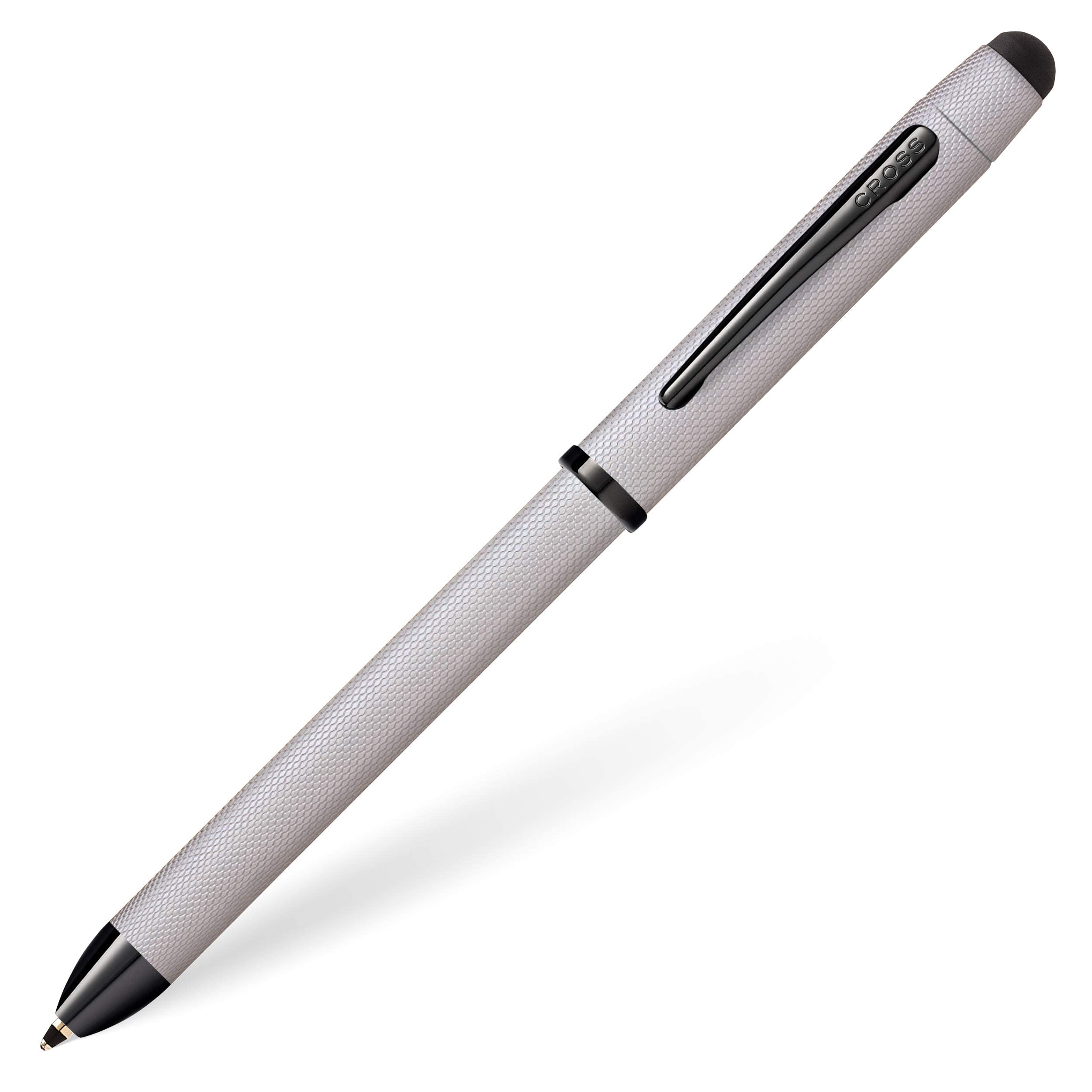 CROSS Tech3+ Brushed Chrome PVD Multifunction Pen with Stylus and 0.5mm Lead