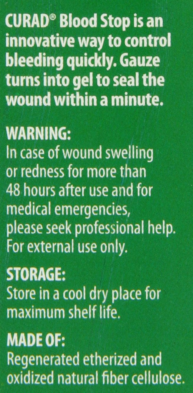 Curad Bloodstop Hemostatic Gauze, 1 X 1 Inches, 10 Count: Industrial & Scientific