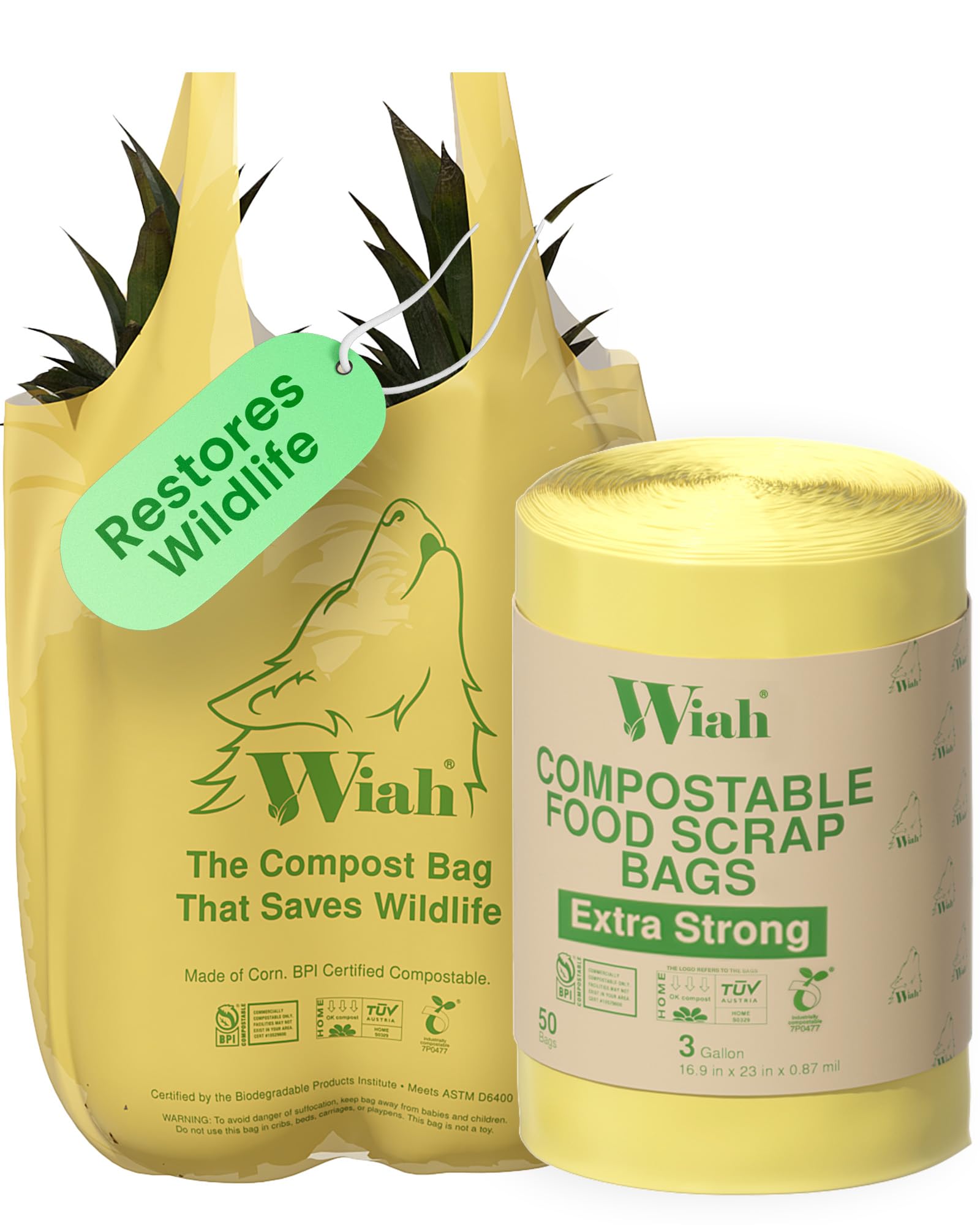 Photo 1 of ***3 GALLON BAGS***Small Compost Bags for Countertop Bin - Extra Strong 50-Count Compostable Trash Bags 3 Gallon - BPI Certified - Supports Wildlife - Premium 3 Gallon Compostable Bags for Kitchen Compost Bin***3 GALLON BAGS***