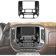 RT-TCZ Black Carbon Fiber Dashboard Trim Cover For Chevy Silverado & GMC Sierra 2014-2018