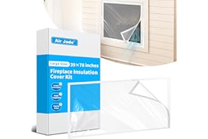 Air Jade Fireplace Cover, Insulation Fireplace Draft Stopper Fits up to 39"×78", Clear, Tear Resistant Plastic Fire place Draft Cover, Keeps Drafts Out & Stops Heat Loss