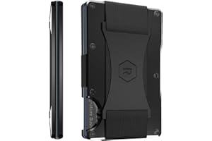THE RIDGE Ridge Wallet for Men - Slim Minimalist Compact Wallet and Card Holder, RFID Protected Front Pocket Wallets for Men with Integrated Cash Strap (Royal Black)
