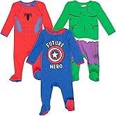 Marvel Avengers [SizeRangeDescription1] 3 Pack Zip-Up Long Sleeve Sleep N' Play Coveralls [SizeDescription1]
