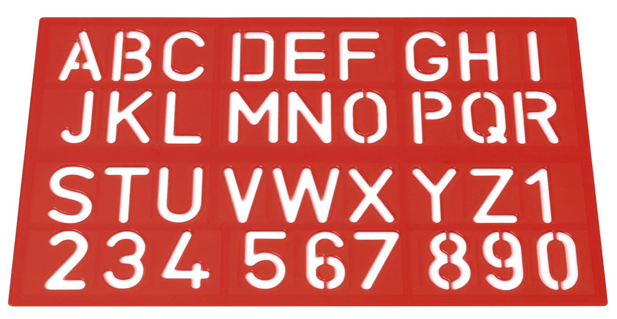 Westcott E-10600 00 Letters and Numbers Stencil - Assorted Colours