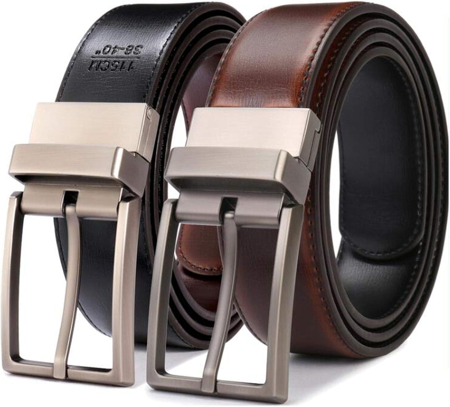 Men's Genuine Leather Belt Reversible Buckle Belts Men Luxury Strap Male Waistband Rotated Dress