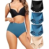 LEVAO High Waisted Seamless Underwear for Women Tummy Control Panties No Show Briefs 4 Pack