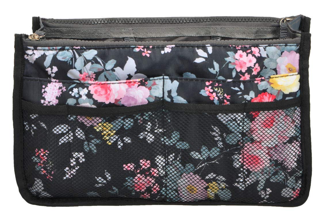 Photo 1 of Vercord Purse Organizer Insert for Handbags Bag Organizers Inside Tote Pocketbook Women Nurse Nylon 13 Pockets Peony Flowers Small