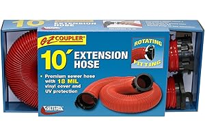 Valterra D04-0113 EZ Coupler 10' RV Extension Hose, Red