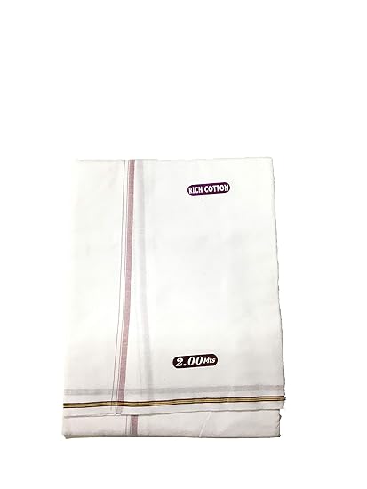 White, Small Border Rich Cotton Mundu