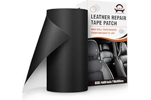 OAZ Self Adhesive Leather Repair Tape, 4X63 inch Leather Repair Patch for Furniture, Leather Repair Kit for Car Seats, Couch, Sofas, Chairs (Black)