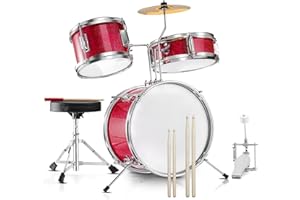 IOOO Drum Set, Drum Set for Kids, 3-Piece Beginner Drums Kit,Beginner Drum Set, Starter Drums for Kids, Drum Kit for Kids, Starter Drum Set,Kids Drum Set (red)