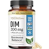 DIM Supplement 200 mg | Estrogen Balance for Women & Men | Hormonal Acne, Hormone Balance, Menopause & Antioxidant Support | Clean Label Project Certified, Vegan & Soy Free Diindolylmethane | 60 Ct.