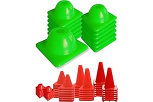 Versatyle 2in/6in/9in/12in/28in Heavy Duty Agility Training Cones for Sports & Kids Coaching, Field Markers for Motorcycle, Bikes, Traffic, Basketball, Soccer Drills, Durable, Multipurpose, Adjustable