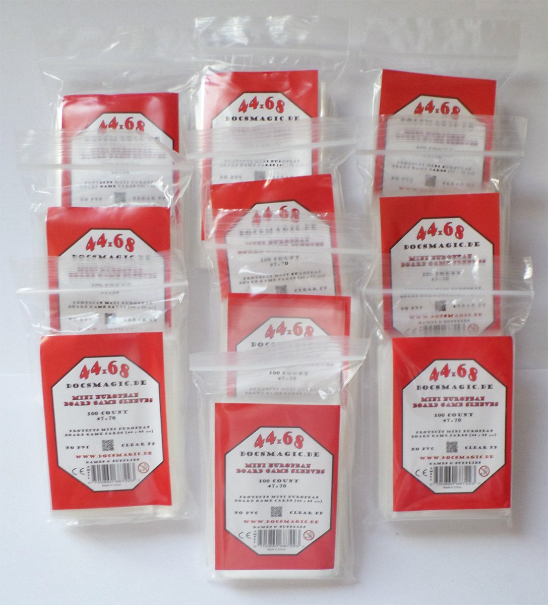 docsmagic.de 1.000 Mini European Board Game Sleeves - 10 Packs - 47 x 70 - Small EU - 44 x 68