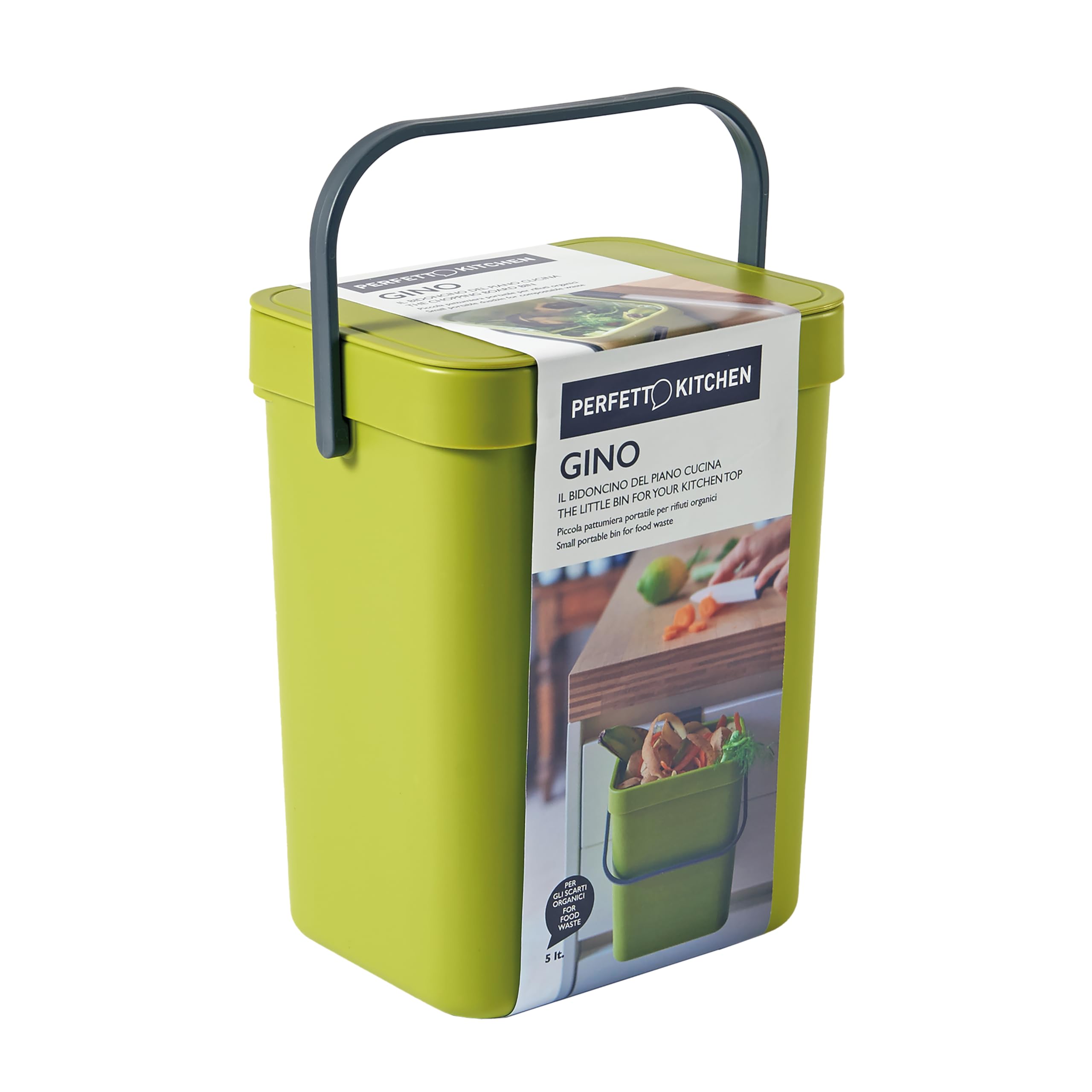 Perfetto 29100 Gino Hanging Bin Musk Plastic Green