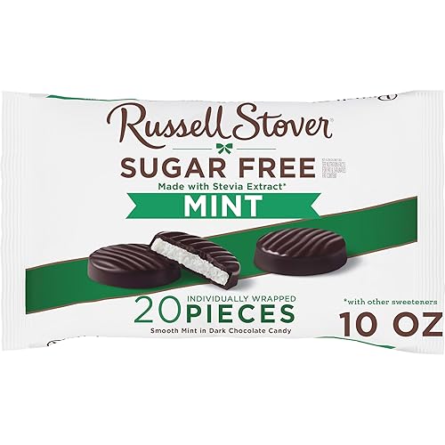 Russell Stover Sugar Free Mint Patties with Stevia, 10 oz. Bag