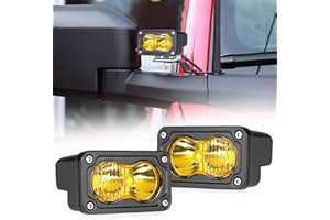 Yellow LED Pods, AKD Part 3 Inch CREE LED Ditch Lights 40W Spot Flood Combo LED Fog Lights Small Yellow Chase Light Pods 2 Pack for Truck Motorcycle Dirt Bike SUV UTV ATV Jeep Toyota